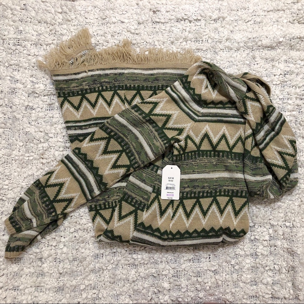 Sweater Cardigan Hooded Knee Length